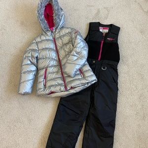 Girls winter coat and ski bib